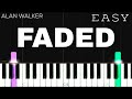 Alan Walker Faded EASY Piano Tutorial