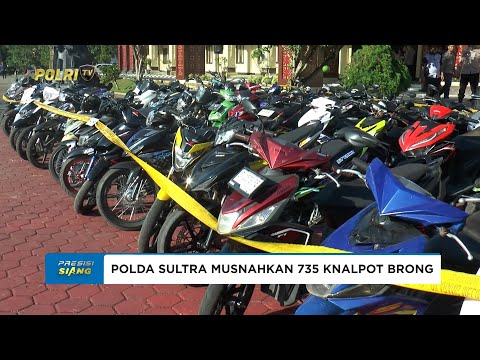 POLDA SULTRA MUSNAHKAN KNALPOT BRONG HASIL RAZIA