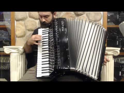 5847 - Black Titano Emperor 5 Cassotto Quint Converter Piano accordion LMMQH 45 160 $4999