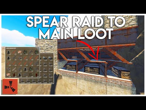RAIDING HQM BUNKER AND GETTING ALL THE LOOT USING SPEARS! - Rust