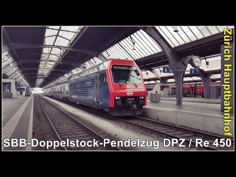 SBB DPZ / Re 450 / 1.Generation: Doppelstockpendelzug beim HB Zürich, Stadt Zürich, Schweiz 2021