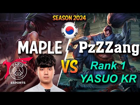 PSG Maple vs PzZZang - Maple AKALI vs BEST YASUO KR Mid - Patch 14.8 KR Ranked CHALLENGER | lolrec