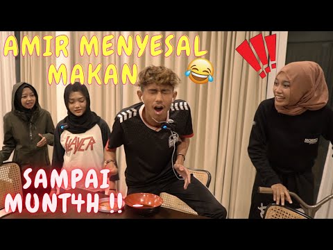 AMIR MENYESAL MAKAN SAMPAI MUNT4H !! - PRANK GARAM DALAM MAKANAN !!