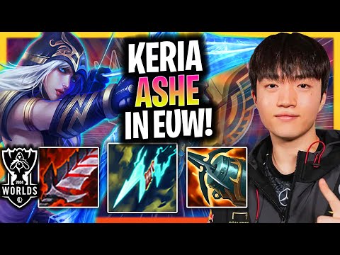 KERIA IS SO GOOD WITH ASHE IN EUW SERVER! | T1 Keria Plays Ashe ADC vs Seraphine!  Worlds Bootcamp