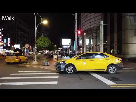 Caminhada noturna em Taiwan (Taoyuan Zhongli) Cidade de Taoyuan