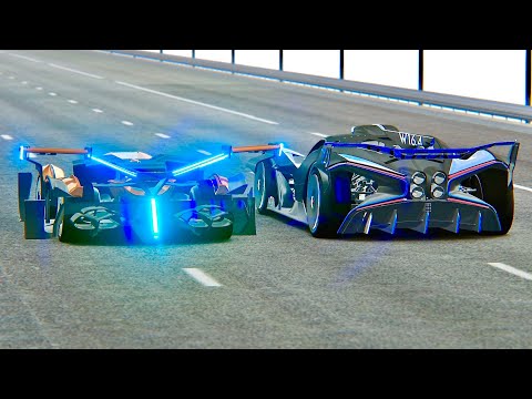 Lamborghini V12 GTR vs Bugatti Bolide - Drag Race 20 KM