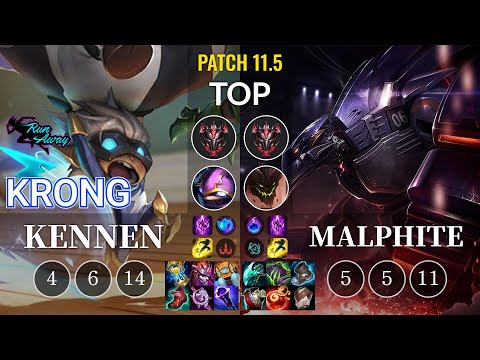 RNW KronG Kennen vs Malphite Top - KR Patch 11.5