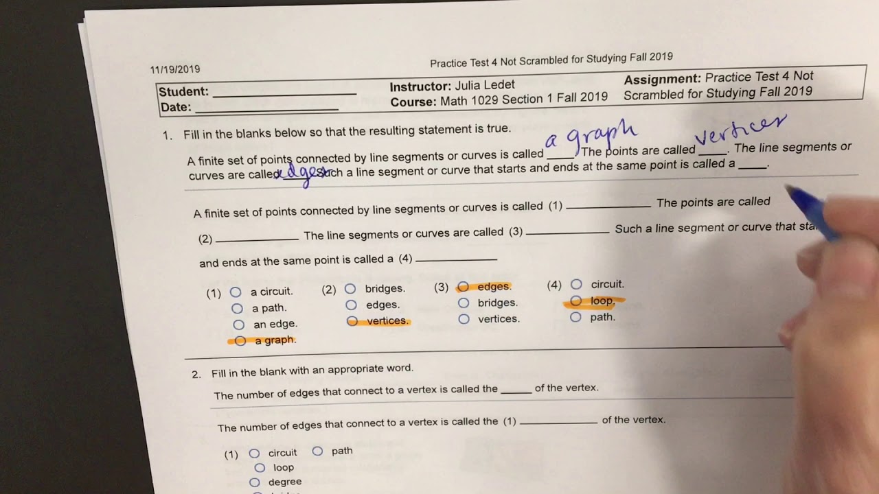 Chapter 14 Practice Test Problems 1, 2, 3