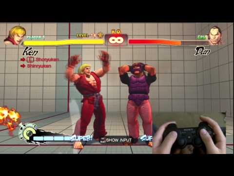 Super Street Fighter 4 Ken Trials 1-24 PS3 Controller D-Pad Tutorial