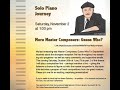 Larry Vuckovich: More Master Composers: Guess Who?  Saturday, November 2nd 1PM