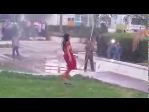 actress anisha falls during movie sequence