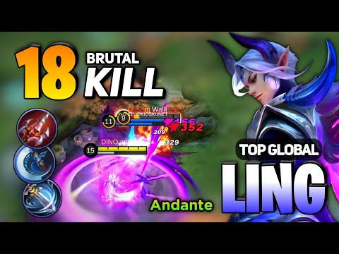 Ling Legendary Amazing Gameplay [ Ling Best Build Top Global ] By Andante - Mobile Legends