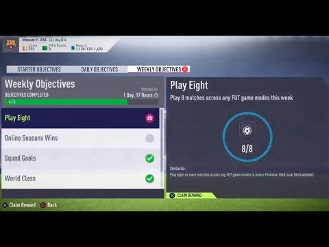 FIFA 18- Ultimate Team: Weekly Objectives (Play Eight) Reward