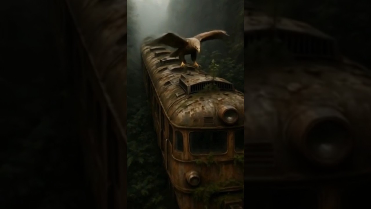🌿 Abandoned Train in Jungle 🦅 | Forgotten Railway & Wild Nature | Cinematic 4K 🚂🌲 #shorts