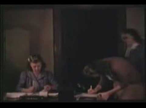 This silent film (part 2) gives an overview of the engineering training, classes, and social life that ninety female students experienced at Iowa State College in preparation for employment during World War II at the Curtiss-Wright plant in St. Louis. Film was produced by Visual Instruction Service, Iowa State College (University). Original 16mm film was transferred to videodisc and later uploaded to YouTube.