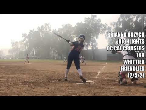 Brianna Bozych Highlights, OC Cal Cruisers 16U, Whittier Friendlies, 12/5/21