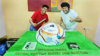 100 KG FOOTBALL CAKE | Yummy Chocolate Cake | Football Addiction Against Drug Addiction