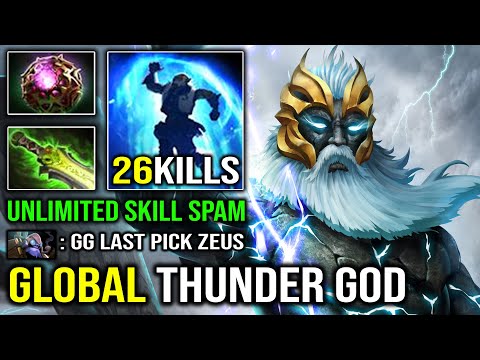 THUNDER GOD MID Full Magic Burst +53K Damage Unlimited Skills Spam Zeus No Aghanim Dota 2