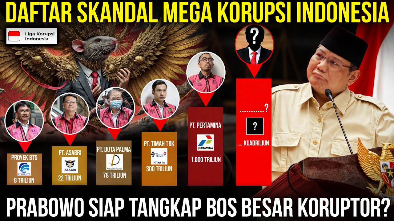 PRABOWO TEGAS 'MISKINKAN' SEMUA TERSANGKA? ADA KETERLIBATAN ORANG BERKUASA di Mega Korupsi Indonesia