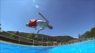 GoPro Hero 3 Black Slow motion jump in swimming pool   Javier Escanciano jumping