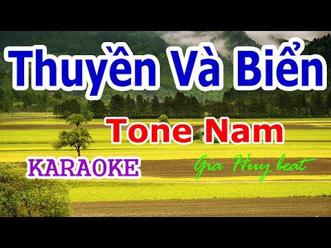 Karaoke - Thuyền Và Biển  - Tone Nam - Nhạc Sống -  gia huy beat