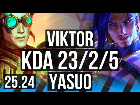 VIKTOR vs YASUO (MID) | 55K damage, Good KDA: 23/2/5 | EUW Master | 25.24
