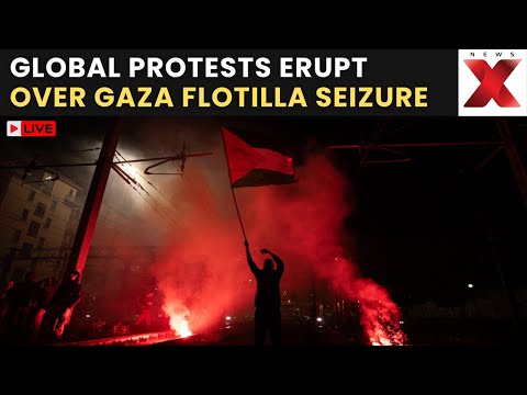 Global Protest LIVE: Demonstrations Erupt Worldwide After Israel Intercepts Gaza Flotilla | NewsX