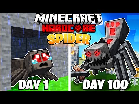 I Survived 100 DAYS as a SPIDER in HARDCORE Minecraft!