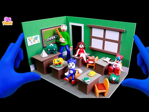 Baldi's Basics Vs. FNF - Making the classroom of Baldi Sculptures | FNF CLAY