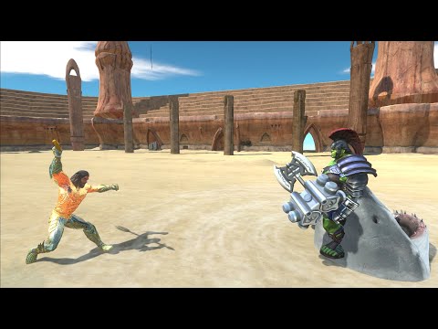- GLADIATOR HULK VS AQUAMAN AT THE ARENA - Animal Revolt Battle Simulator