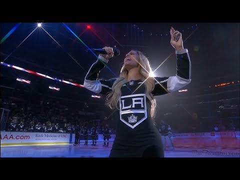 Pia Toscano Sings The National Anthem - LA Kings vs Buffalo Sabres - 10/17/19