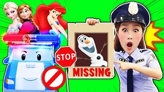 [출동 지니경찰] 엘사 안나 인어공주 라푼젤의 물건이 사라졌대요! 찾아줘 폴리 지니 경찰!!