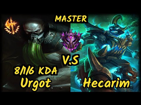 I Will Dominate (URGOT) vs HECARIM - 8/1/6 KDA JUNGLE GAMEPLAY - NA Ranked MASTER