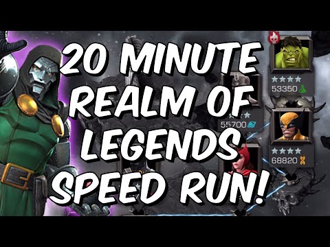 Doctor Doom 20 Minute Realm of Legends Speed Run With 5 Star Rank 5! - Marvel Contest of Champions
