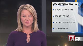 Bus driver arrested in Wake County