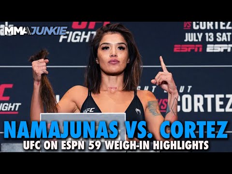 Tracy Cortez Cuts Hair to Make Weight vs. Rose Namajunas | UFC on ESPN 59 | Weigh-In Highlights