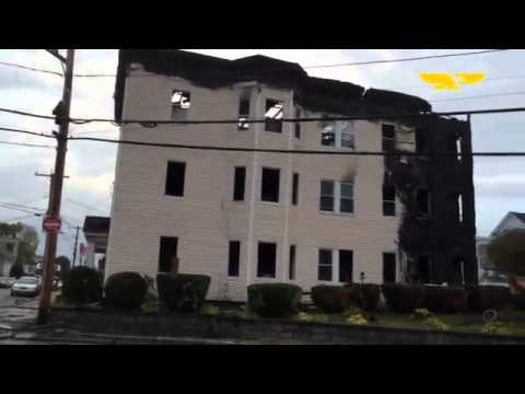4 alarm fire on Kingston St., #Lawrence MA.