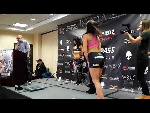 Mackenzie Dern vs. Kaline Medeiros Invicta FC 26 weigh-in & staredown