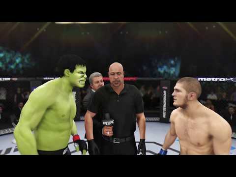 Khabib vs. Angry Hulk (EA Sports UFC 3) - CPU vs. CPU - Crazy UFC 👊🤪