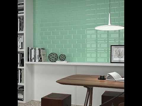 Carrelage mur Métro basic émeraude brillant 10x20 cm