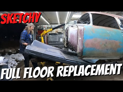 Full Floor Install - At Home With Hand Tools In 1 DAY - Ratty 1955 Chevy Nomad
