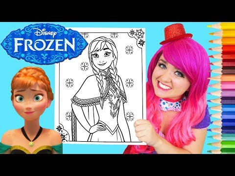 Coloring Anna Frozen Disney Coloring Book Page Prismacolor Colored Pencil | KiMMi THE CLOWN Video