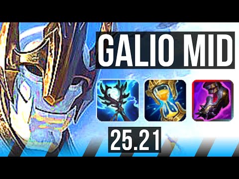 GALIO vs AHRI (MID) | 9/1/7, Legendary, 800+ games | KR Grandmaster | 25.21