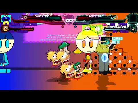 MUGEN: Elmo's Preschool and Ultra Ned Flanders vs. Orz Tower and RPG Weegee