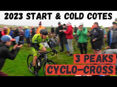 3 PEAKS CYCLO CROSS START AND FIRST 80 RIDERS INTO COLD COTES - Helwith Bridge & Ingleborough