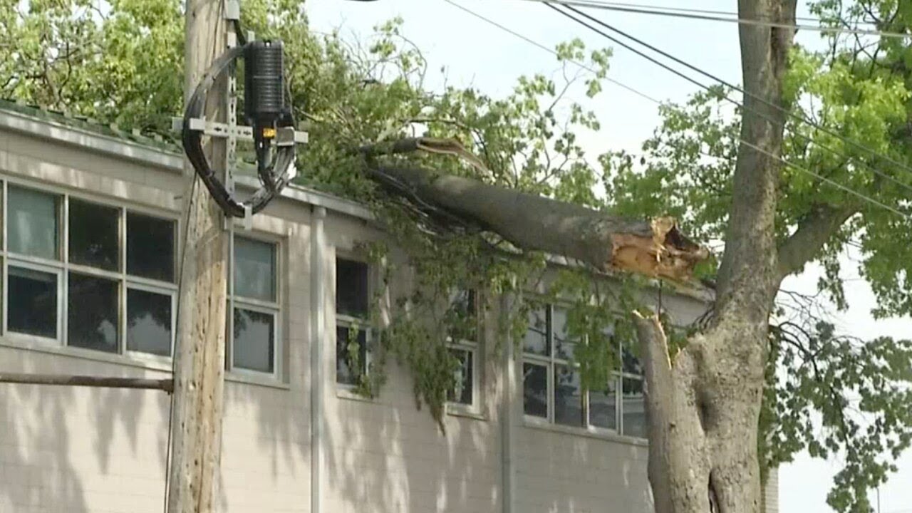 Tree damages roof of St. Agnes Elementary School in Springfield