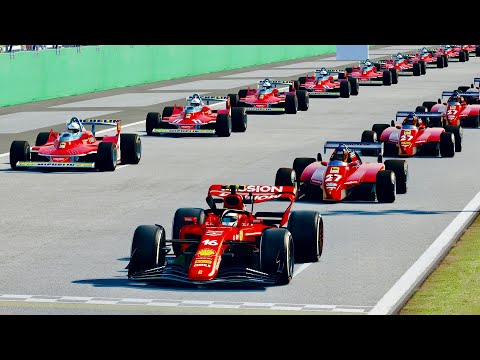 Ferrari F1 2022 vs Ferrari F1 1979 vs Ferrari F1 1982 at Monza GP