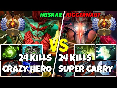 HUSKAR (Mid) vs JUGGERNAUT (Carry) - Epic Battle Of Immortal Rank Dota 2 Players - Z Dota 2