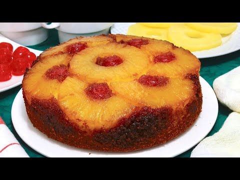 BIZCOCHO DE PIÑA o Bizcocho Volteado de Piña ¡Súper esponjoso! 🌟