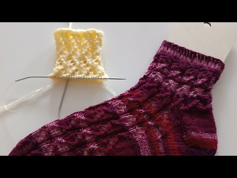 Sock pattern #44 Knitting a beautiful hole pattern